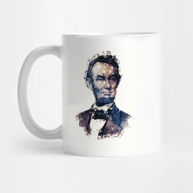 Abraham Lincoln the 16th American President Watercolor Portrait by Naumovski